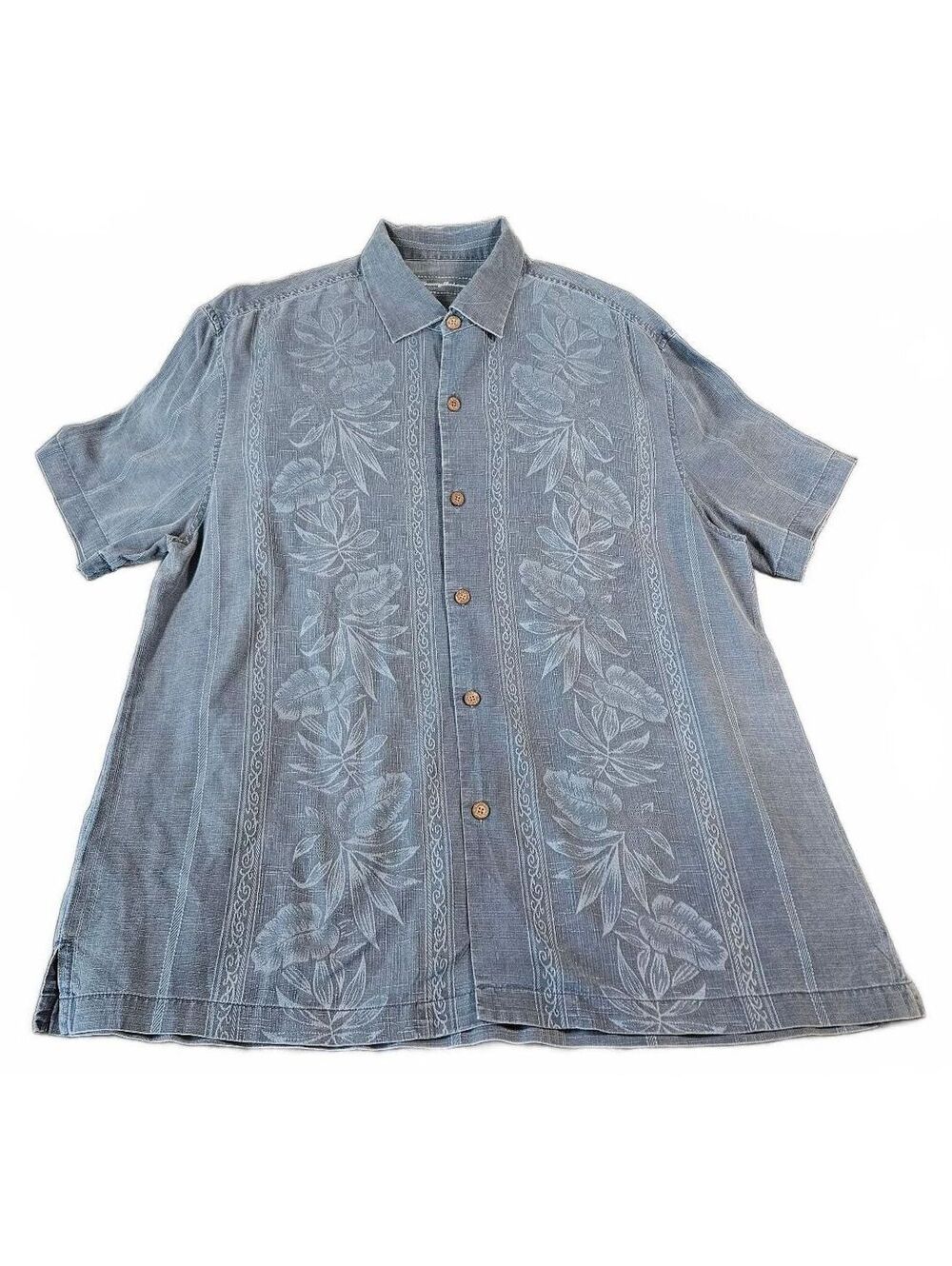 Tommy Bahama Men's Blue Short Sleeve Button-Up Shirt, Size XL